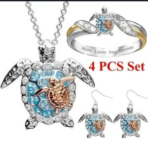 New Fashion Jewelry 4 Piece Sea Turtle Set